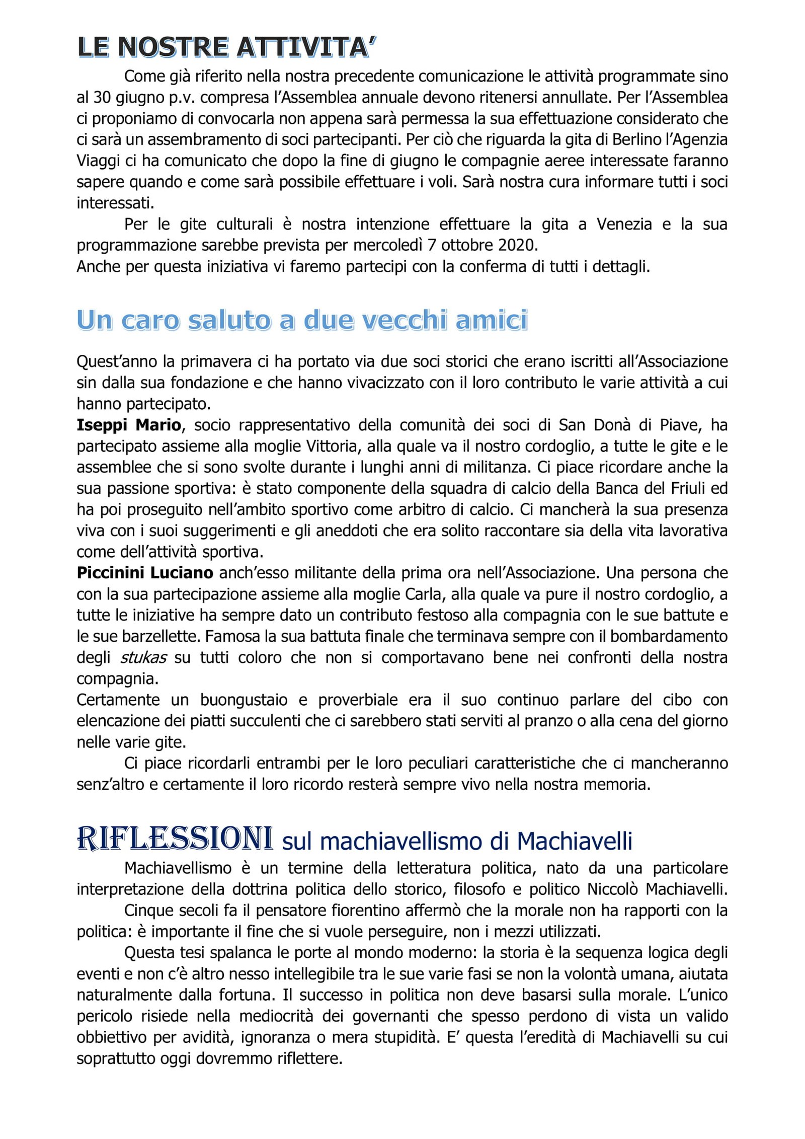 Giornalino n°48 Giugno 2020