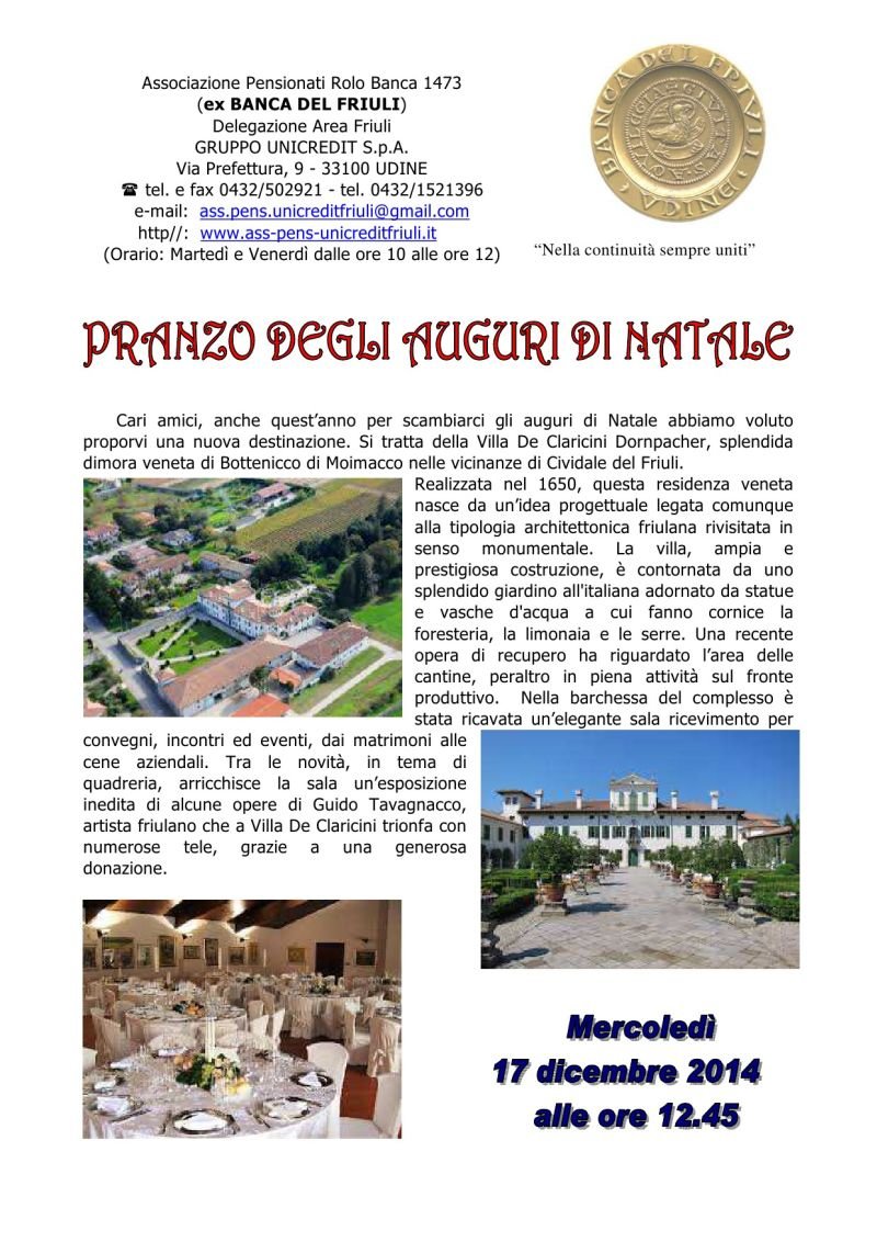Pranzo degli Auguri di Natale 2014