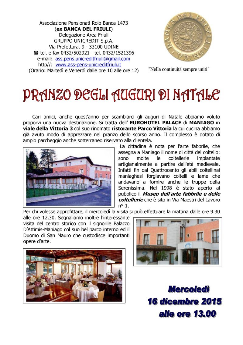 Pranzo degli Auguri di Natale 2015