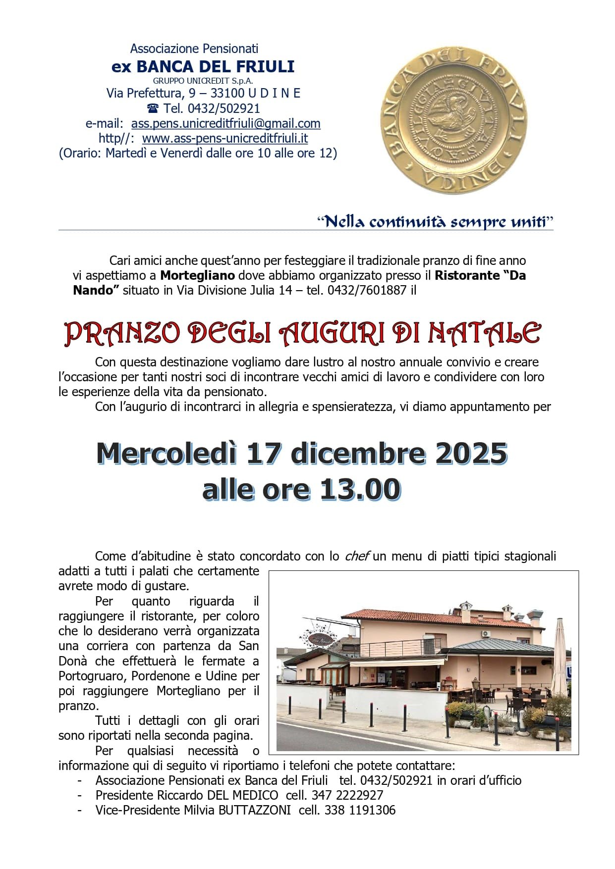 Pranzo degli Auguri di Natale 2024